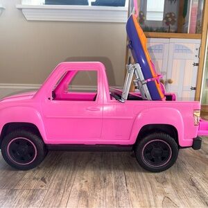 Barbie Pink Toy Truck with kayak